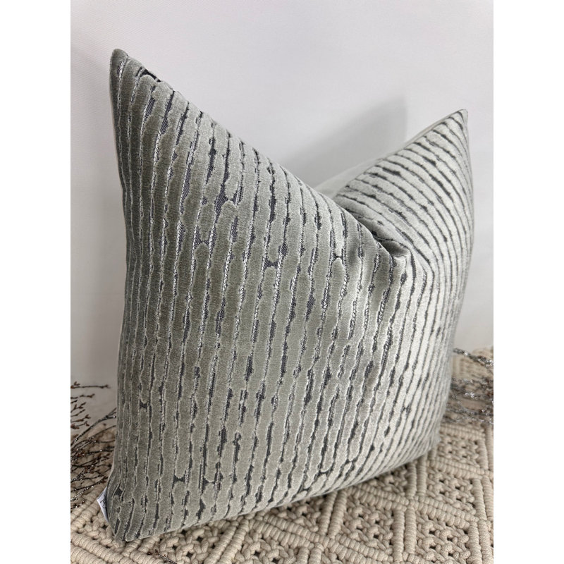 Abstract Silver Square Cushion Cover, Silver