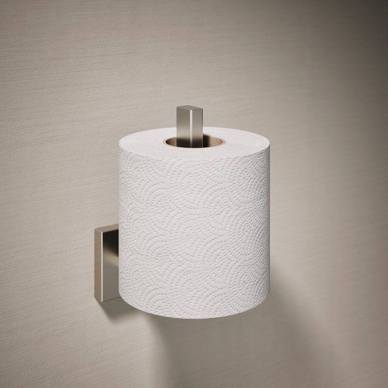 Square Vertical Toilet Tissue Holder, Vibrant Brushed Nickel