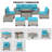 9-Piece Outdoor Modular Patio Conversation Set With Fire Pit Table, Sectional Sofa & Ottomans-2142859544