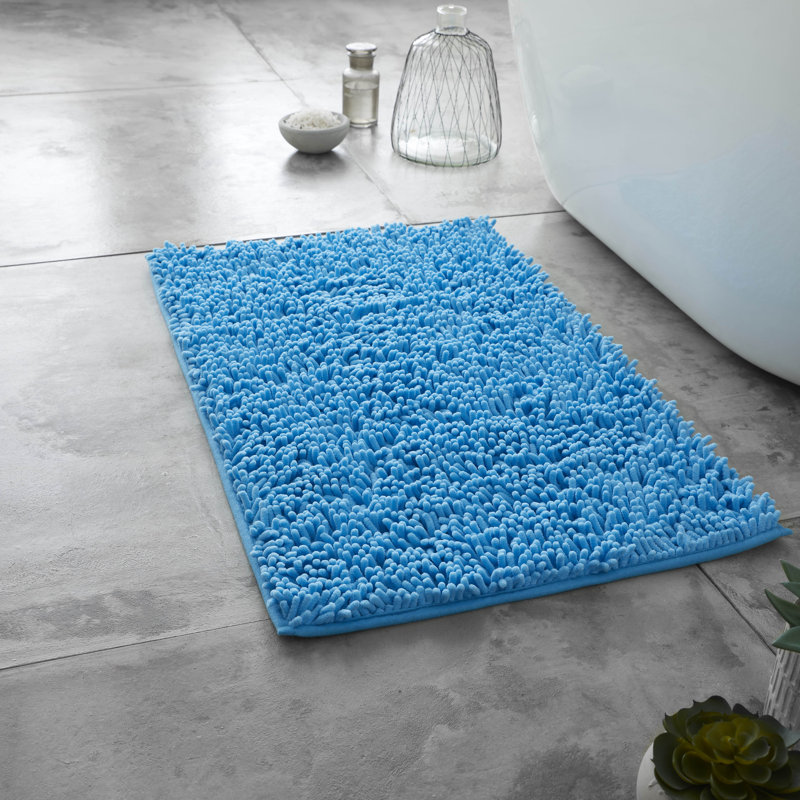 2 Piece Set Rectangle/U-shaped Bath Mat, Turquoise