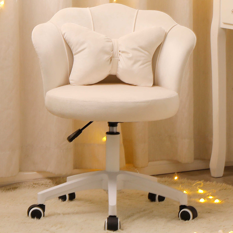 Jeffry 22'' H Tufted Velvet Upholstered Metal Side Chair, White