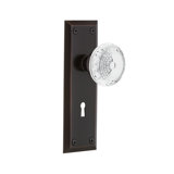 Crystal Meadows Interior Mortise Door Knob with New York Long Plate