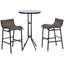 Ensemble bistro 3 pièces pour l'extérieur Outsunny, brun clair, ensemble de patio, ensemble de conversation de patio