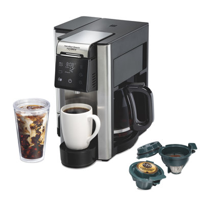Hamilton Beach® FlexBrew® Advanced 5-in-1 Coffee Maker, 12-Cup Drip and Single Serve Hot & Iced Coffee Maker, Compatible with K-Cup Pods or Grounds