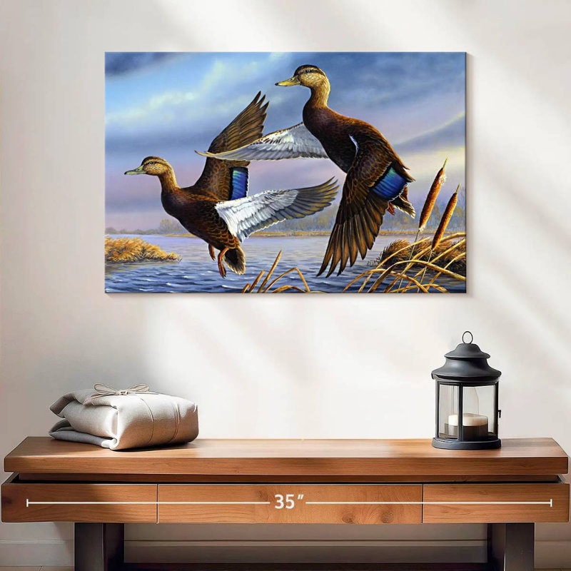 Black Mallards, 16" H x 24" W