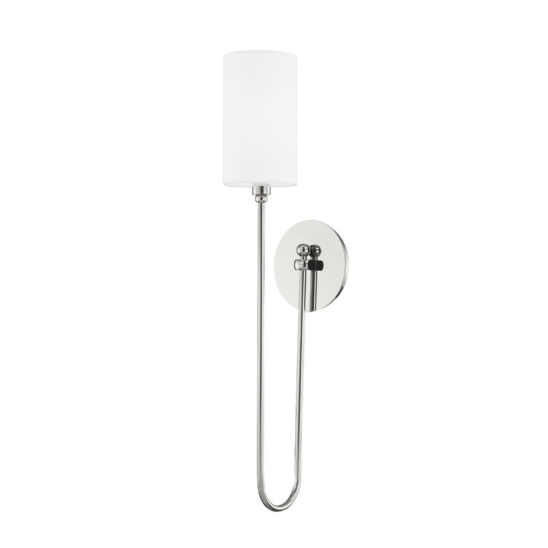 Applique murale à bras 1 lumière Clarissa, Nickel poli