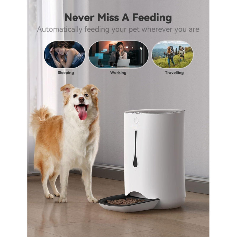 Automatic Dog Feeder, 7L Pet Food Dispenser For Cats And Dogs, Automatic Cat Feeders With Protion Control, Voice Recorder&Programmable Timer For Up To 5 Meals Per Day