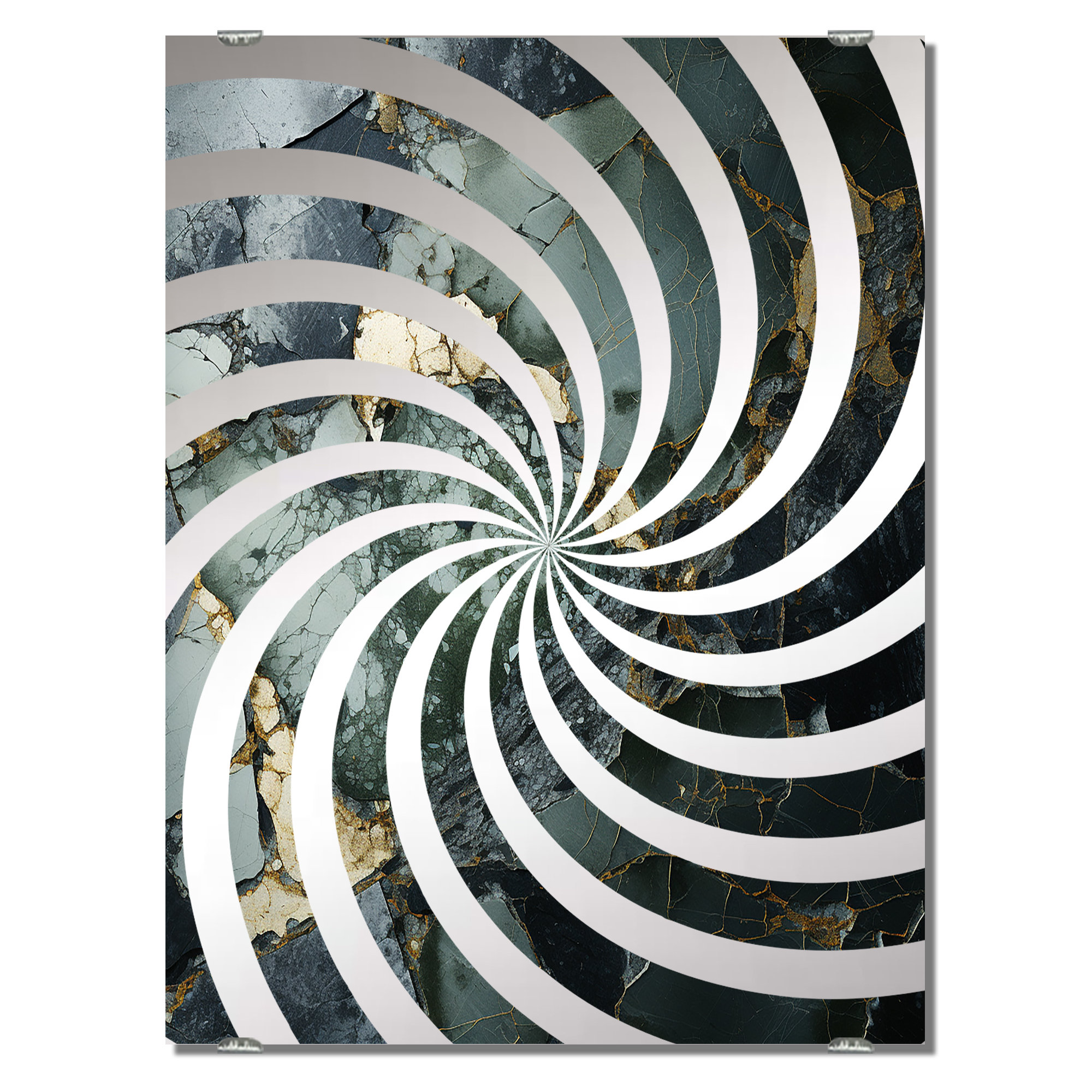 East Urban Home Lathgertha Abstract Marble Big Wall Mirror MIR137843