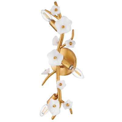 Applique murale à trois lumières Fredrick Ramond Azalea avec fleurs de verre