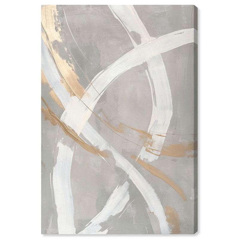Silvered Spirals Canvas Elegant Gold Abstract by Art Remedy, Wrapped Canvas, 36" H x 24" W