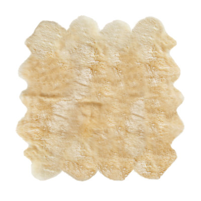6' X 7' Gold Sheepskin Handmade Area Rug