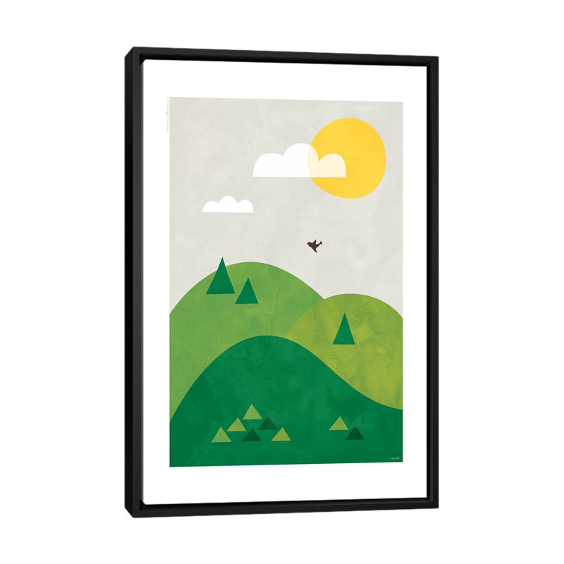 « valley », impression sur toile, H 26 po x l 18 po x P 1,5 po, Toile avec cadre noir, Pas de tapis