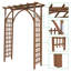 Magnifique arche de jardin en bois Arbours brun foncé