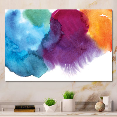 Bright Colored Watercolor I - Picture Frame Print on Canvas