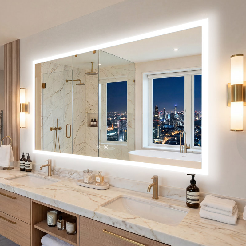 Backlit Led Wall Mirror, 70 cm H x 120 cm W