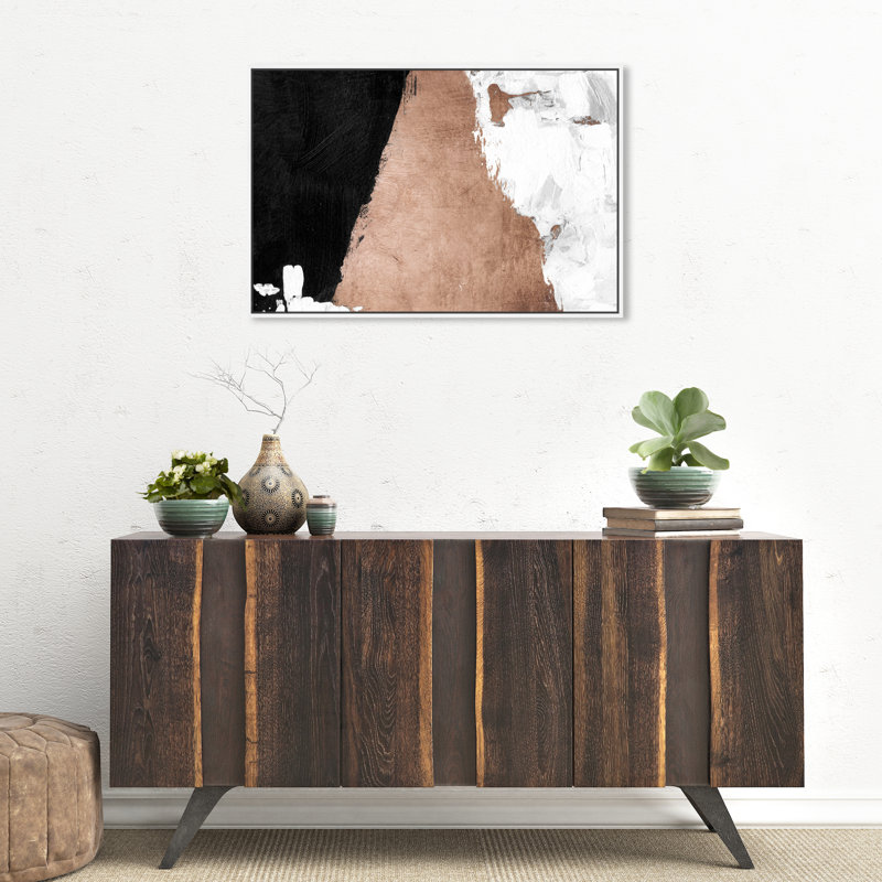 «Night and Day Rose Gold», impression sur toile tendue, 20 po x 30 p, Cadre flottant blanc