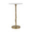 Table d'appoint tulipe dorée avec plateau en marbre blanc