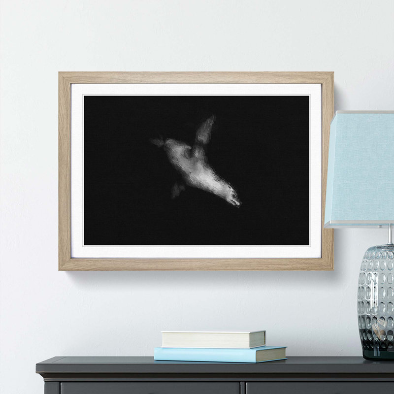 Sea Lion - Picture Frame Painting Print, Oak Framed, 36cm H x 48cm W x 2cm D