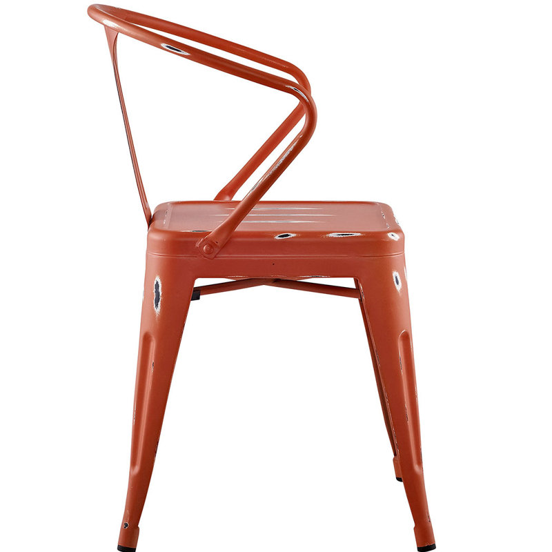 Modway Promenade Metal Dining Chair, Red