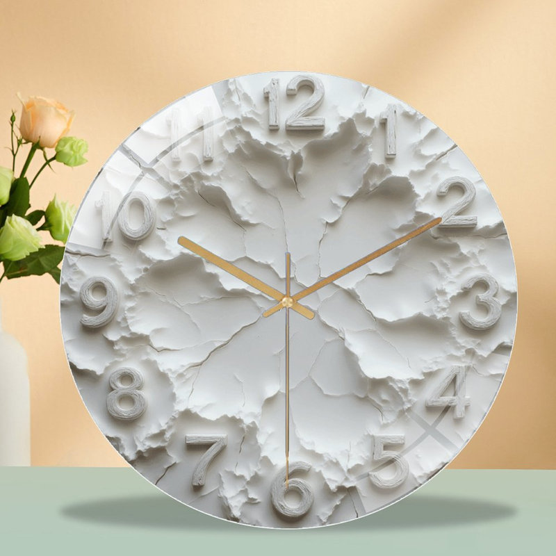 Horloge murale moderne minimaliste pour l'art de la maison - Horloge murale moderne en verre 12 po