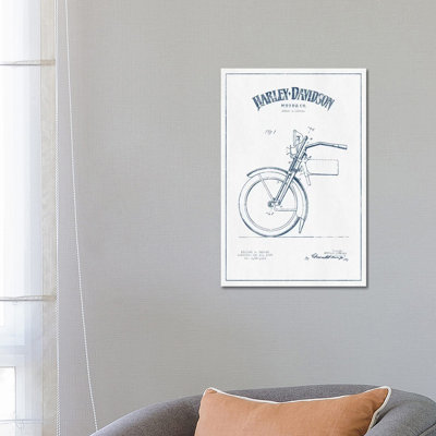Harley-Davidson Motorcycles (Ink) II by Aged Pixel - Wrapped Canvas Painting