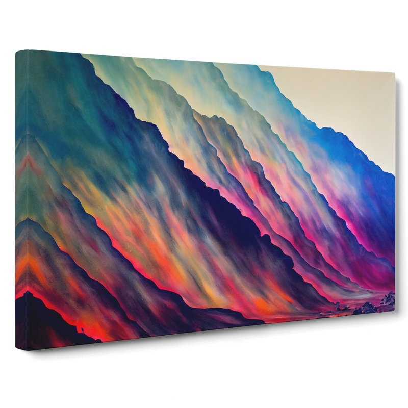 Beautiful Colourful Mountain Abstract - Wrapped Canvas, 35cm H x 50cm W x 3cm D