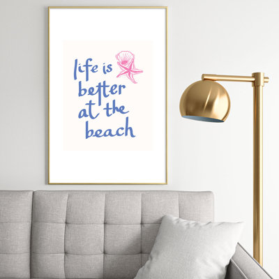 April Lane Art Life is Better at the Beach Metal Framed Art Print
