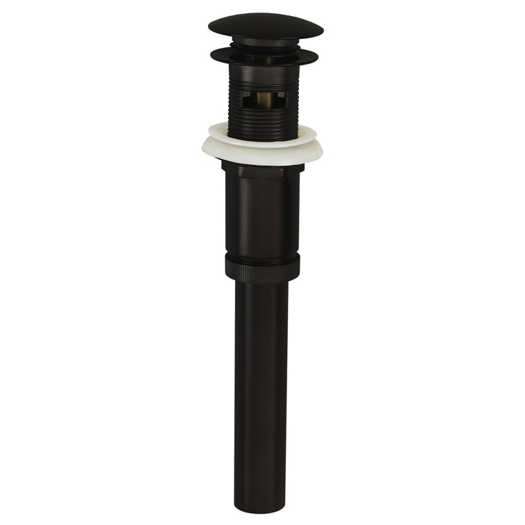 Mushroom Style Push-Down Lavatory Bathroom Sink Drain Assembly with Overflow Holes - Exposed