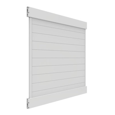 Horizontal Fence White Vinyl Privacy Panel Kit