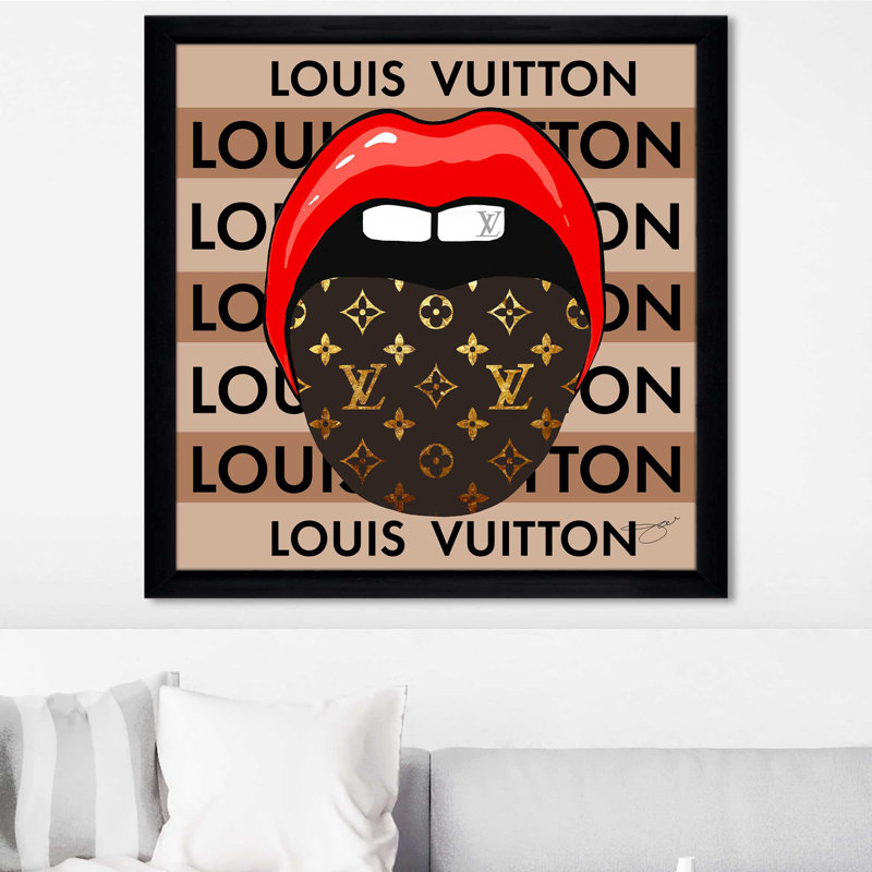 «Louis Vuitton Tongue (Square)» par By Jodi - impression, H 37,5 po x l 37,5 po x P 1 po, Cadre noir