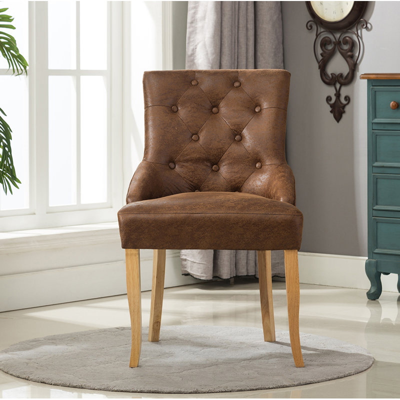 Bradman 51.5cm H Upholstered Side Chair, Brown, 1