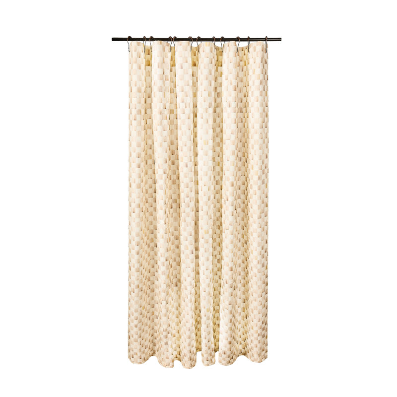 Mocha Check Shower Curtain