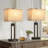 Abdull 25.5" Metal Table Lamp Set with USB A+C Ports with 3 Colors Changeable Desk Lamp-24462954
