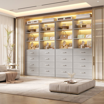 84inch Closet System with Wood Drawers