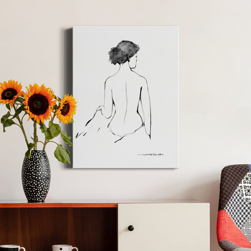 «Sketchy Silhouette II» par E. Anthony Orme - reproduction de dessin sur toile tendue, H 32 po x l 24 po x P 1 po