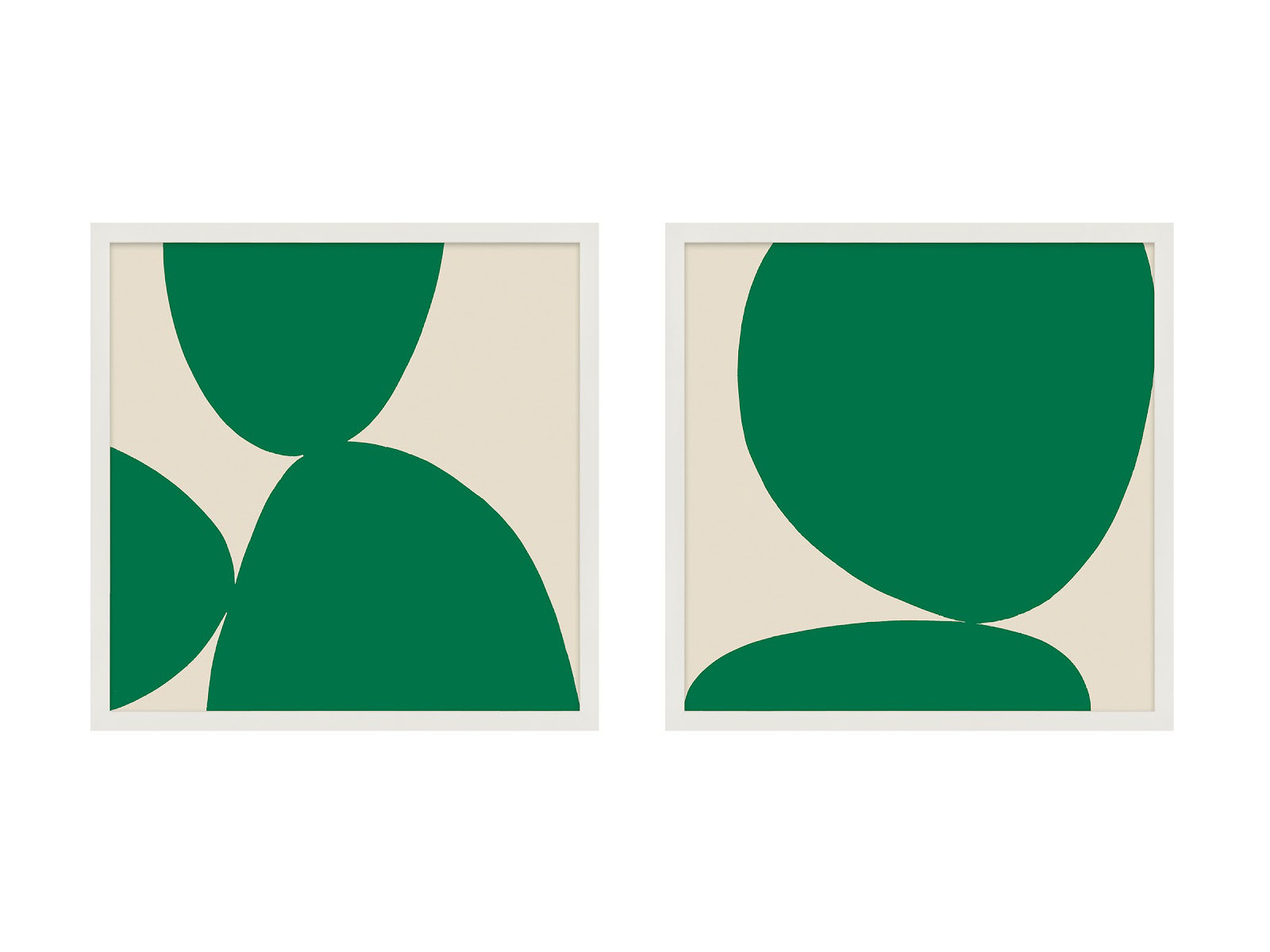 Green Ink. Set Of 2 by Lee Lessem, White Framed, 30" H x 30" W x 1.25" D