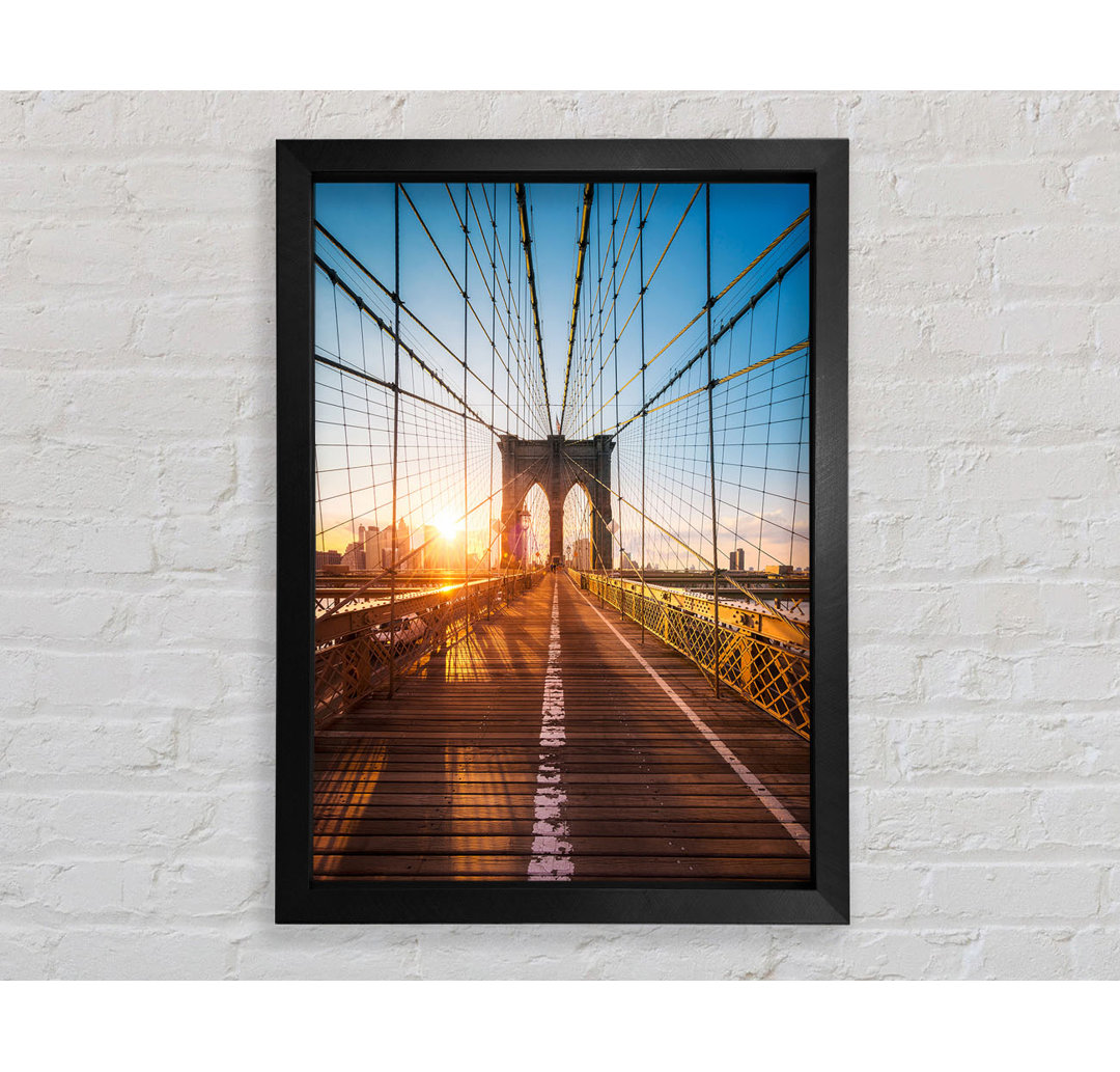 Brooklyn Bridge Sun - Einzelner Bilderrahmen Kunstdrucke