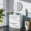 Meuble-lavabo simple 36 po avec plateau en marbre de culture, armoire de salle de bain moderne pré-assemblée, finition blanche, avec lavabo inclus