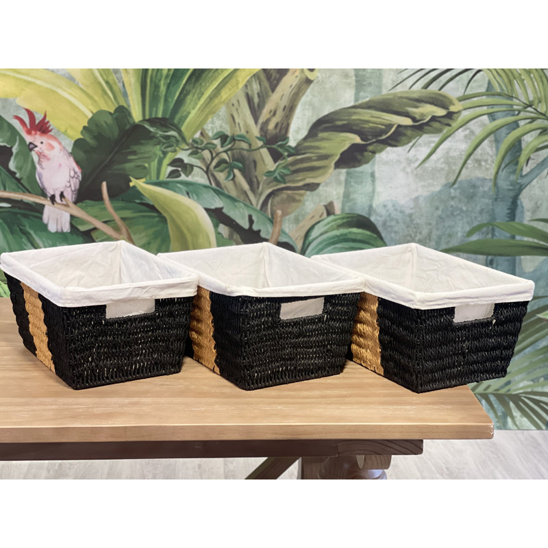 Paniers de rangement tissés en corde de papier 3 pièces Bayou Breeze 