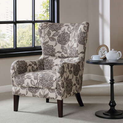 Chaise avec accoudoirs recouverts de tissu d'ameublement