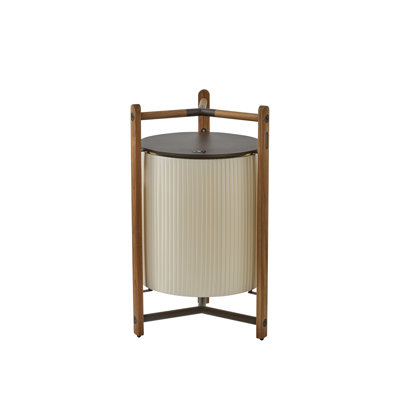 Kando - P/76/R Floor Lamp With Battery - Teakwood - Ribbon Shade