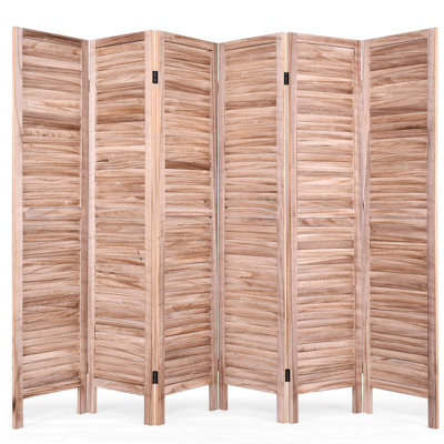 Kellerton 240 cm W x 170 cm H 6 - Panel Solid Wood Folding Room Divider