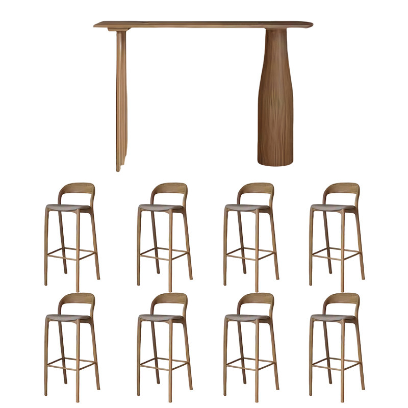 Table de bar en bois massif, H 41,3 po x L 78,7 po x l 19,6 po