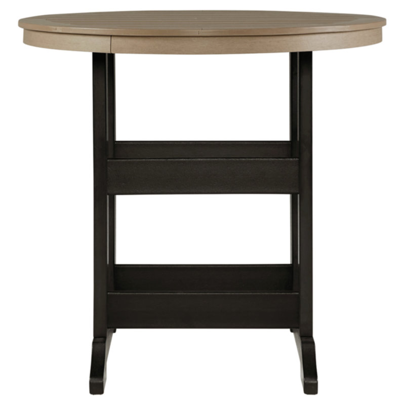Chrisann Round Outdoor Bar Table With Umbrella Hole , 45.13'' in. W 45.13'' in. D