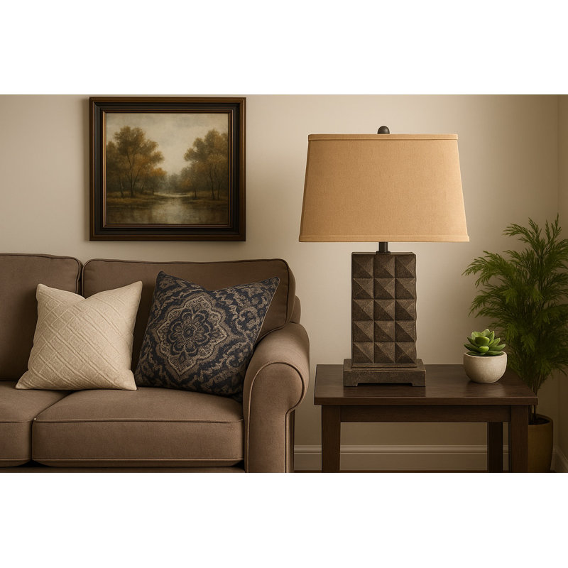 Rustic Geometric Elegance Table Lamp