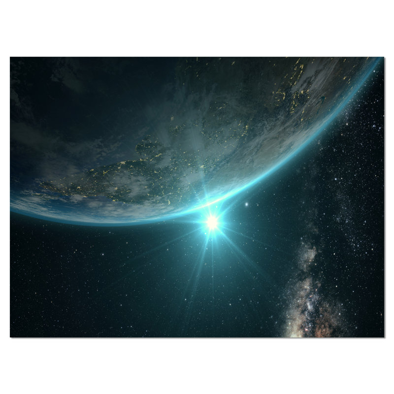 Sunrise in Space Landscape Canvas Print, 32" x 16"