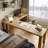 Burlywood L-Shaped Solid Wood Executive Desk-789392680