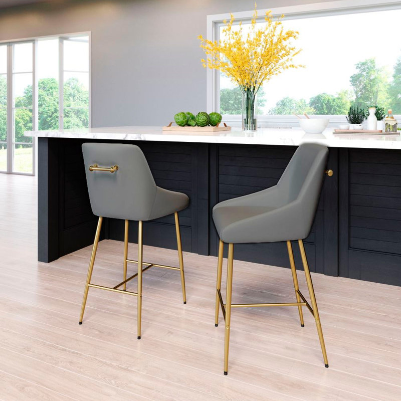 Tabouret de comptoir 25,5 po, gris
