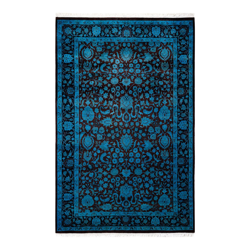 Holsworth One-of-a-Kind 4' 2" X 6' 5" New Age Wool Area Rug Blue