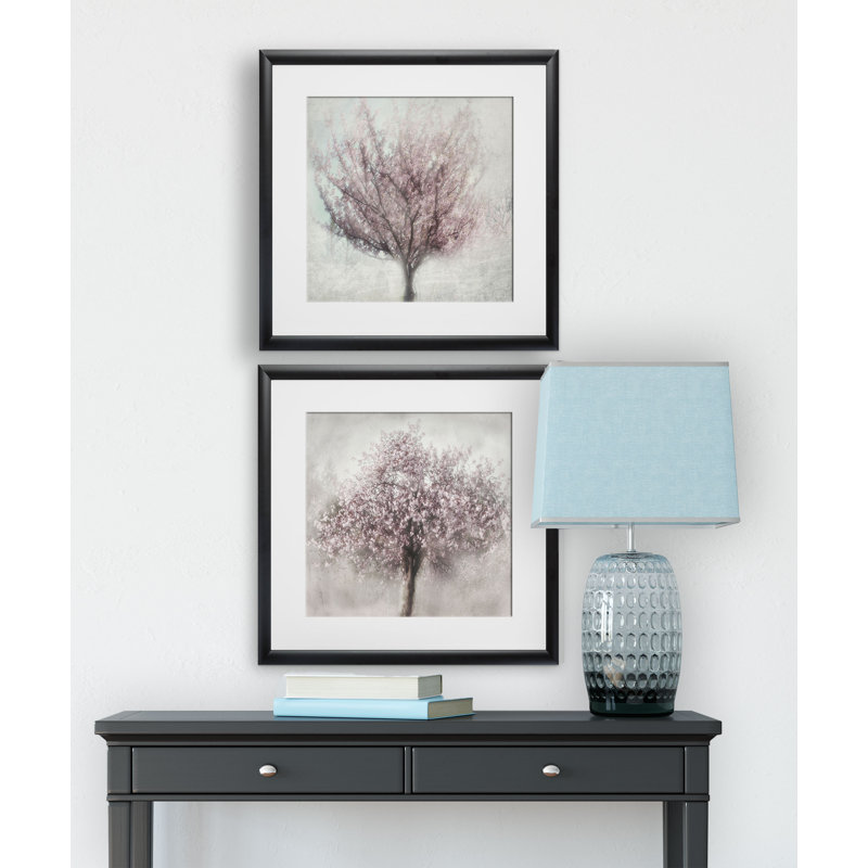« fleurs of spring », ensemble de 2 reproductions d’art encadrées, Noir